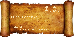 Puer Darinka névjegykártya